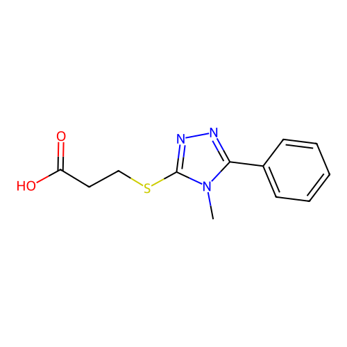 3-[(4-methyl-5-phenyl-4H-1,2,4-triazol-3-yl)sulfanyl]propanoic acid structure