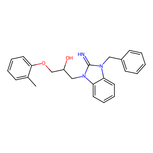 1-(3-Benzyl-2-iminobenzimidazol-1-yl)-3-(2-methylphenoxy)propan-2-ol structure