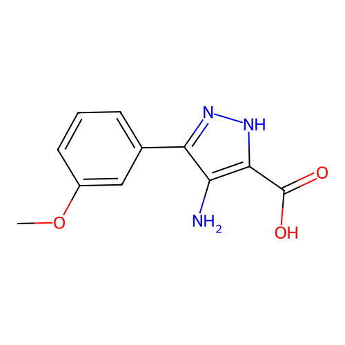 3-Pyrazolecarboxylic acid, 4-amino-5-(m-methoxyphenyl)- structure