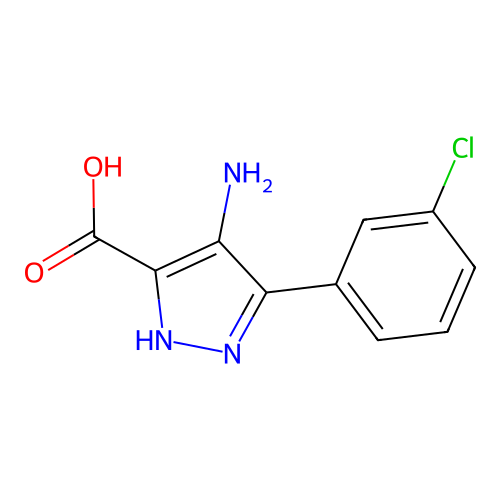 3-Pyrazolecarboxylic acid, 4-amino-5-(m-chlorophenyl)- structure