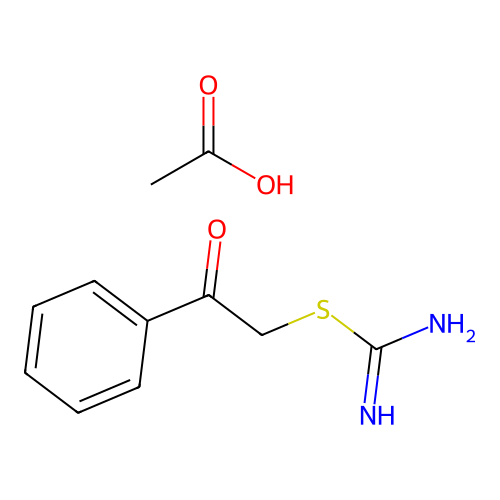 2-Oxo-2-phenylethyl carbamimidothioate acetate(1:1) structure