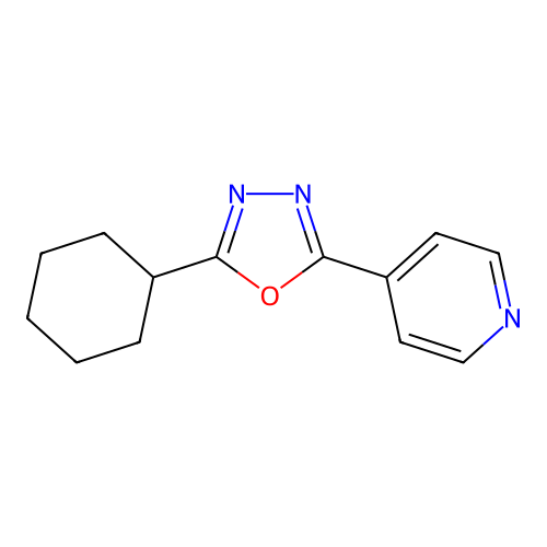 2-Cyclohexyl-5-pyridin-4-yl-1,3,4-oxadiazole structure