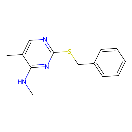 2-(苄硫基)-N,5-二甲基嘧啶-4-胺 structure