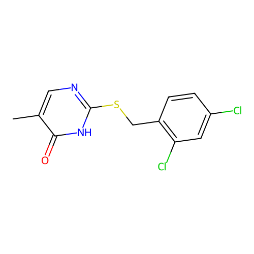 2-[(2,4-dichlorophenyl)methylsulfanyl]-5-methyl-1H-pyrimidin-6-one structure