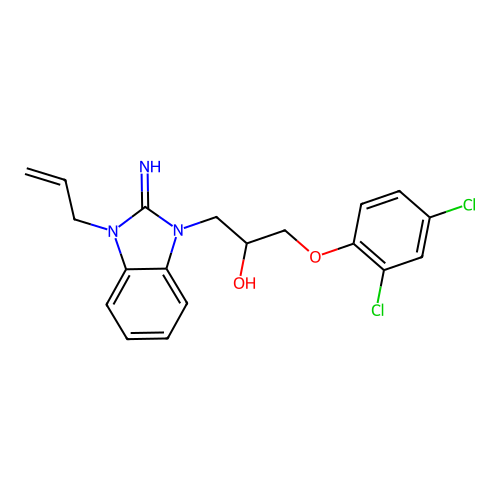 1-(2,4-Dichlorophenoxy)-3-(2-imino-3-prop-2-enylbenzimidazol-1-yl)propan-2-ol structure