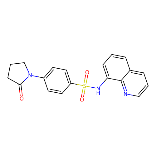 4-(2-oxopyrrolidin-1-yl)-N-quinolin-8-ylbenzenesulfonamide structure