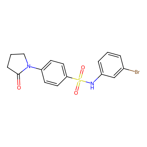N-(3-bromophenyl)-4-(2-oxopyrrolidin-1-yl)benzenesulfonamide structure