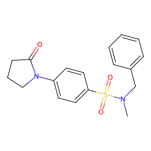 N-benzyl-N-methyl-4-(2-oxopyrrolidin-1-yl)benzenesulfonamide structure