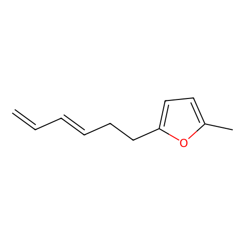 (E)-2-(3,5-Hexadienyl)-5-methylfuran structure