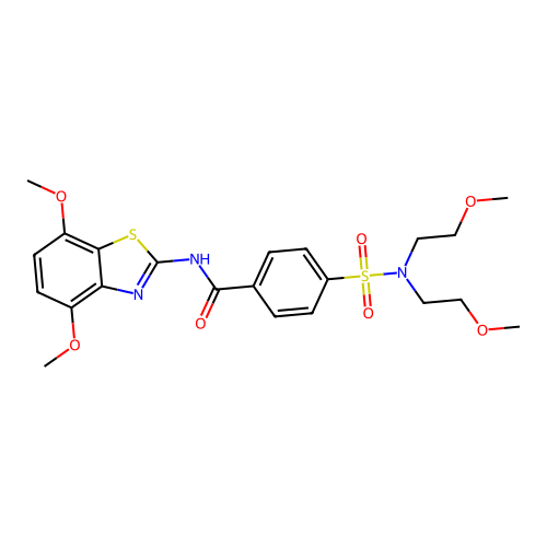 4-[bis(2-methoxyethyl)sulfamoyl]-N-(4,7-dimethoxy-1,3-benzothiazol-2-yl)benzamide structure
