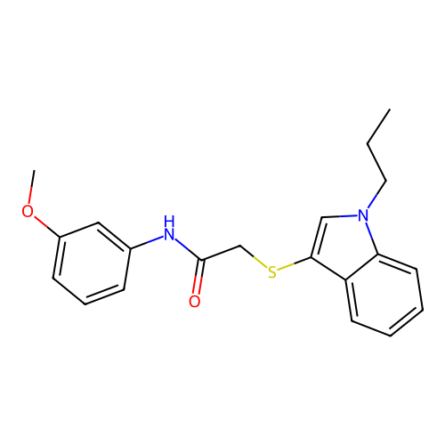 N-(3-methoxyphenyl)-2-(1-propylindol-3-yl)sulfanylacetamide structure