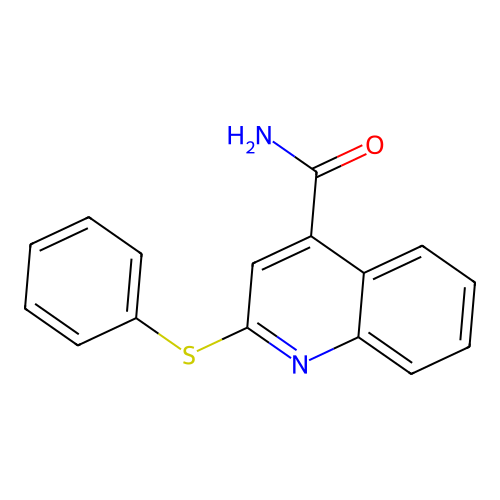 2-(Phenylsulfanyl)quinoline-4-carboxamide structure