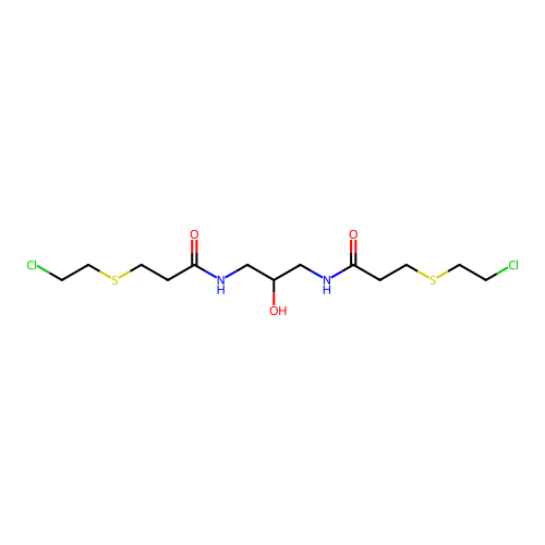 3-(2-chloroethylsulfanyl)-N-[3-[3-(2-chloroethylsulfanyl)propanoylamino]-2-hydroxypropyl]propanamide structure