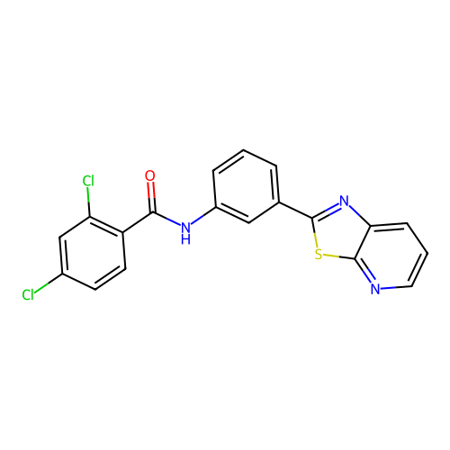 2,4-dichloro-N-(3-{[1,3]thiazolo[5,4-b]pyridin-2-yl}phenyl)benzamide structure