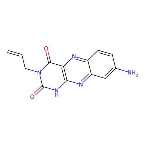 3-allyl-8-aminobenzo[g]pteridine-2,4(1H,3H)-dione structure