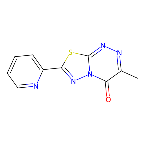 3-methyl-7-(pyridin-2-yl)-4H-[1,3,4]thiadiazolo[2,3-c][1,2,4]triazin-4-one structure