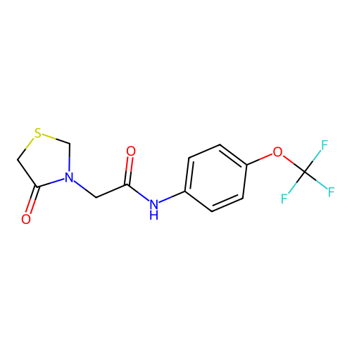 2-(4-oxo-1,3-thiazolidin-3-yl)-N-[4-(trifluoromethoxy)phenyl]acetamide structure