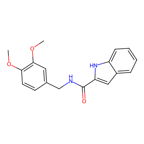 N-(3,4-dimethoxybenzyl)-1H-indole-2-carboxamide structure