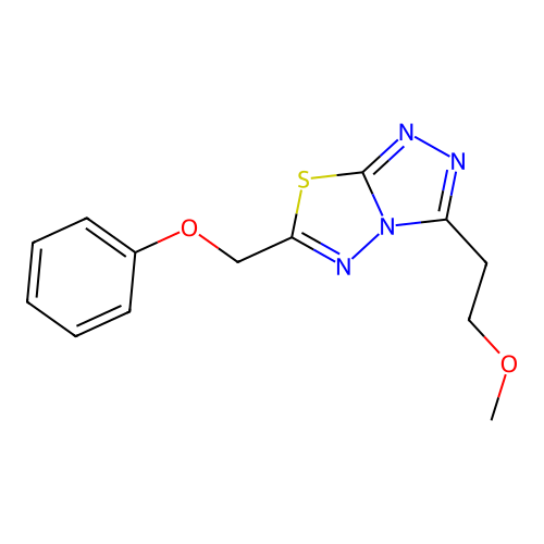 3-(2-Methoxyethyl)-6-(phenoxymethyl)[1,2,4]triazolo[3,4-b][1,3,4]thiadiazole structure