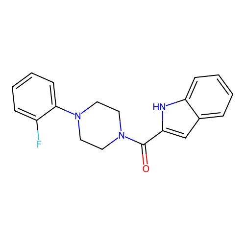 (4-(2-fluorophenyl)piperazin-1-yl)(1H-indol-2-yl)methanone structure