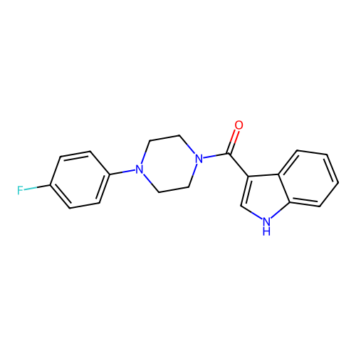 (4-(4-fluorophenyl)piperazin-1-yl)(1H-indol-3-yl)methanone structure