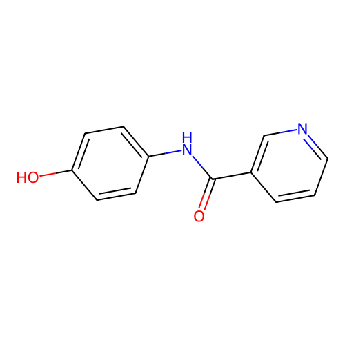 Pyridine-3-carboxamide, N-(4-hydroxyphenyl)- structure