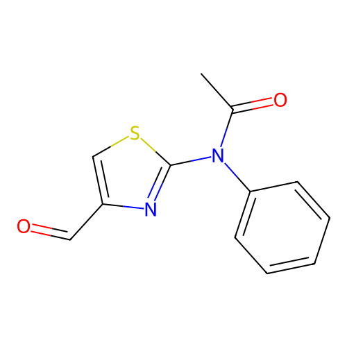 N-(4-formyl-1,3-thiazol-2-yl)-N-phenylacetamide structure