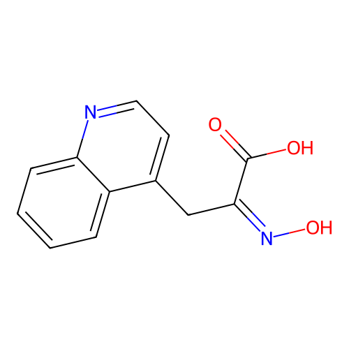 (2Z)-2-hydroxyimino-3-quinolin-4-ylpropanoic acid structure