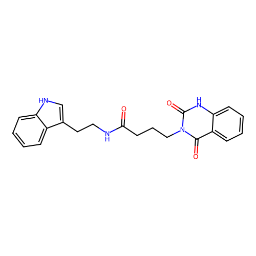 4-(2,4-dioxo-1H-quinazolin-3-yl)-N-[2-(1H-indol-3-yl)ethyl]butanamide structure