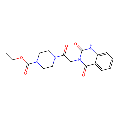 Ethyl 4-[2-(2,4-dioxo-1H-quinazolin-3-yl)acetyl]piperazine-1-carboxylate structure