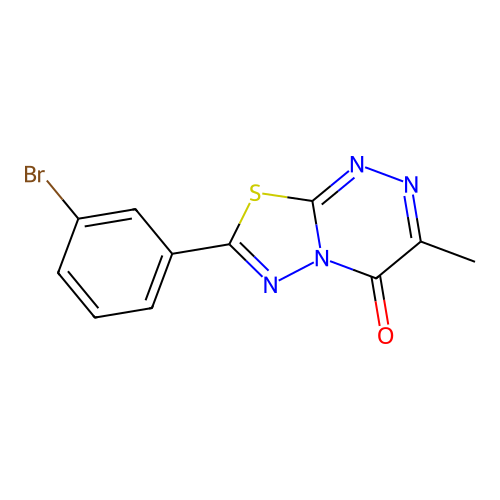7-(3-bromophenyl)-3-methyl-4H-[1,3,4]thiadiazolo[2,3-c][1,2,4]triazin-4-one structure