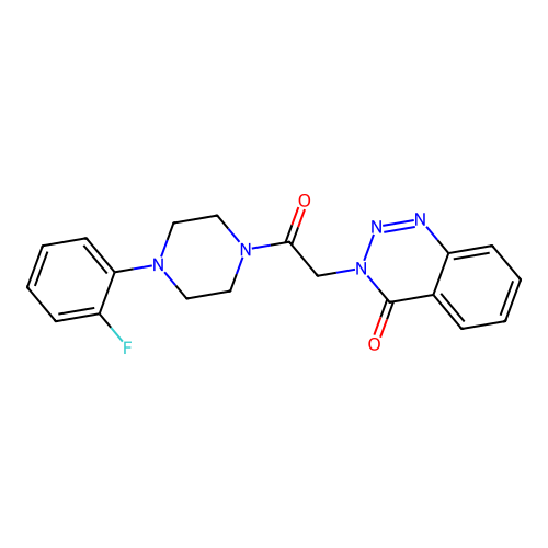 3-(2-(4-(2-fluorophenyl)piperazin-1-yl)-2-oxoethyl)benzo[d][1,2,3]triazin-4(3H)-one structure