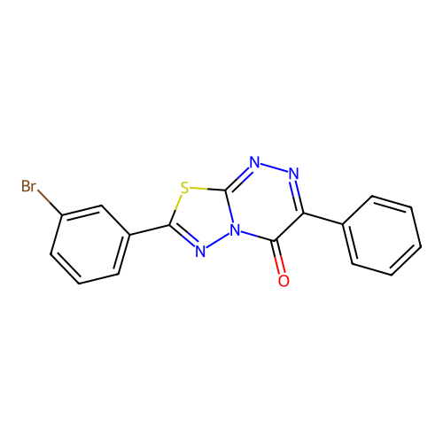 7-(3-bromophenyl)-3-phenyl-4H-[1,3,4]thiadiazolo[2,3-c][1,2,4]triazin-4-one structure