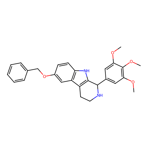 6-(benzyloxy)-1-(3,4,5-trimethoxyphenyl)-2,3,4,9-tetrahydro-1H-beta-carboline structure