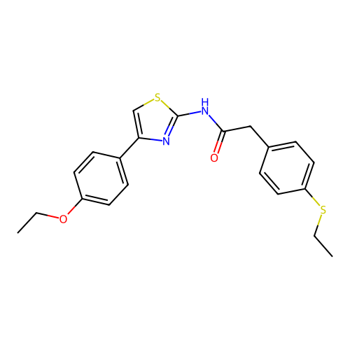 N-(4-(4-ethoxyphenyl)thiazol-2-yl)-2-(4-(ethylthio)phenyl)acetamide structure