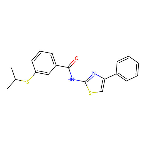 3-(isopropylthio)-N-(4-phenylthiazol-2-yl)benzamide structure