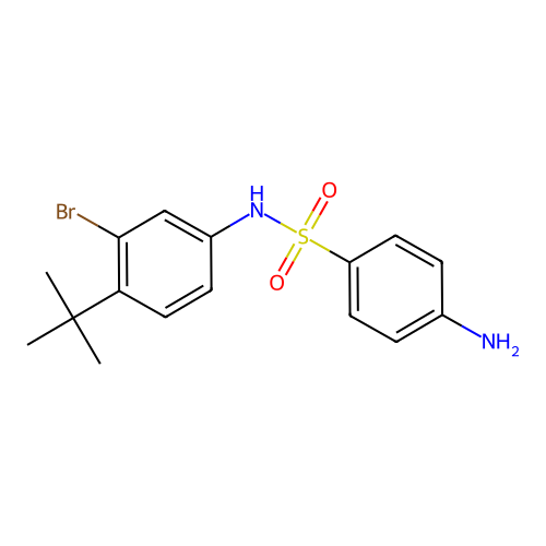 Benzenesulfonamide, 4-amino-N-(3-bromo-4-(1,1-dimethylethyl)phenyl)- structure