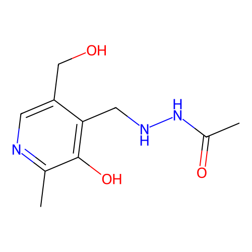 N'-[[3-hydroxy-5-(hydroxymethyl)-2-methylpyridin-4-yl]methyl]acetohydrazide structure
