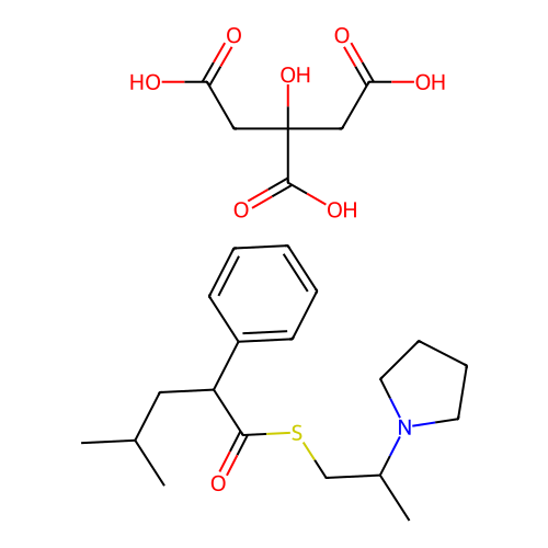 2-hydroxypropane-1,2,3-tricarboxylic acid,S-(2-pyrrolidin-1- structure