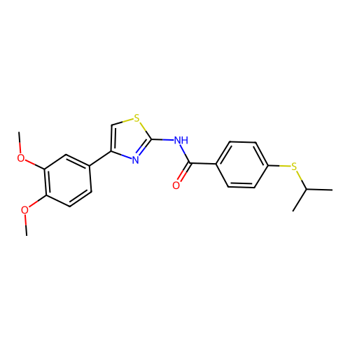 N-(4-(3,4-dimethoxyphenyl)thiazol-2-yl)-4-(isopropylthio)benzamide structure