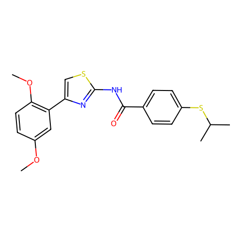 N-(4-(2,5-dimethoxyphenyl)thiazol-2-yl)-4-(isopropylthio)benzamide structure