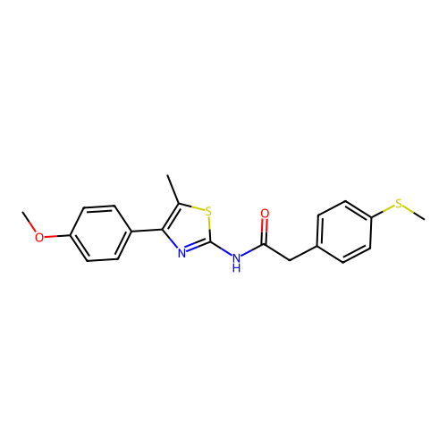 N-(4-(4-methoxyphenyl)-5-methylthiazol-2-yl)-2-(4-(methylthio)phenyl)acetamide structure