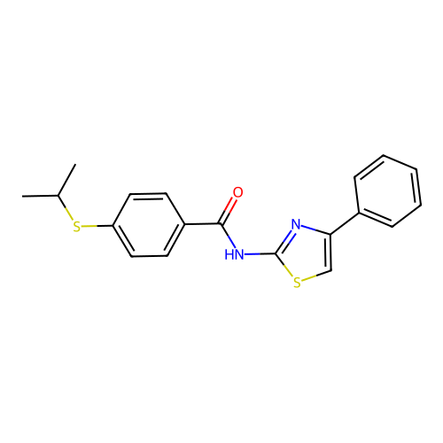 4-(isopropylthio)-N-(4-phenylthiazol-2-yl)benzamide structure