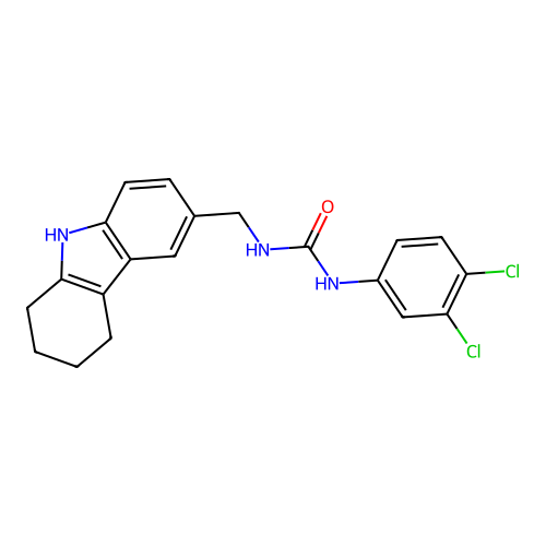 1-(3,4-dichlorophenyl)-3-[(2,3,4,9-tetrahydro-1H-carbazol-6-yl)methyl]urea structure