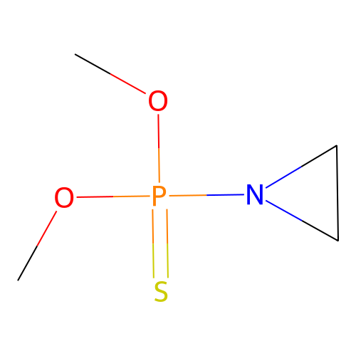 Phosphonothioic acid, 1-aziridinyl-, O,O-dimethyl ester structure