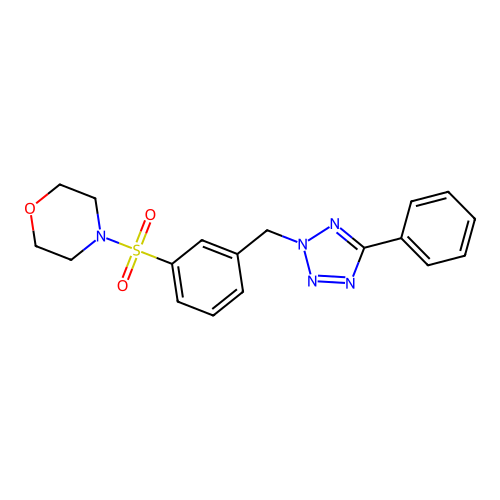 4-[3-[(5-Phenyltetrazol-2-yl)methyl]phenyl]sulfonylmorpholine structure