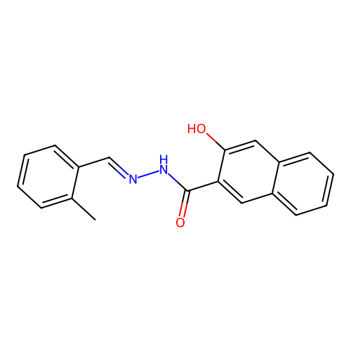 3-hydroxy-N'-(2-methylbenzylidene)-2-naphthohydrazide structure