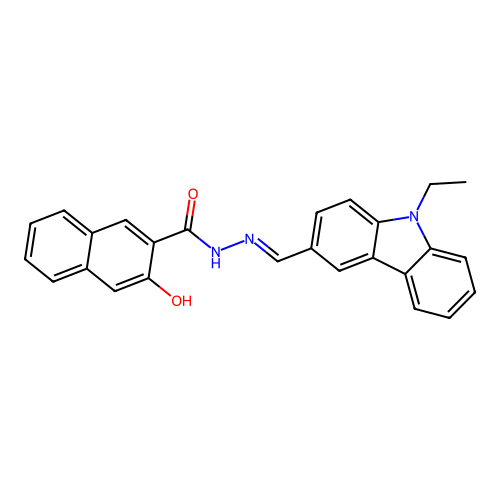 N'-[(9-ethyl-9H-carbazol-3-yl)methylene]-3-hydroxy-2-naphthohydrazide structure