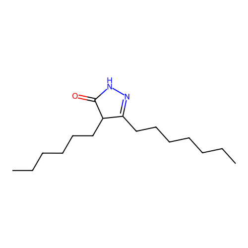 5-heptyl-4-hexyl-2,4-dihydro-3H-pyrazol-3-one structure