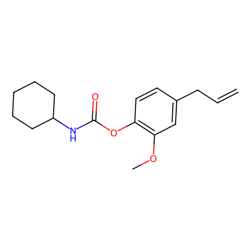 Carbamic acid, cyclohexyl-, 2-methoxy-4-(2-propenyl)phenyl ester structure